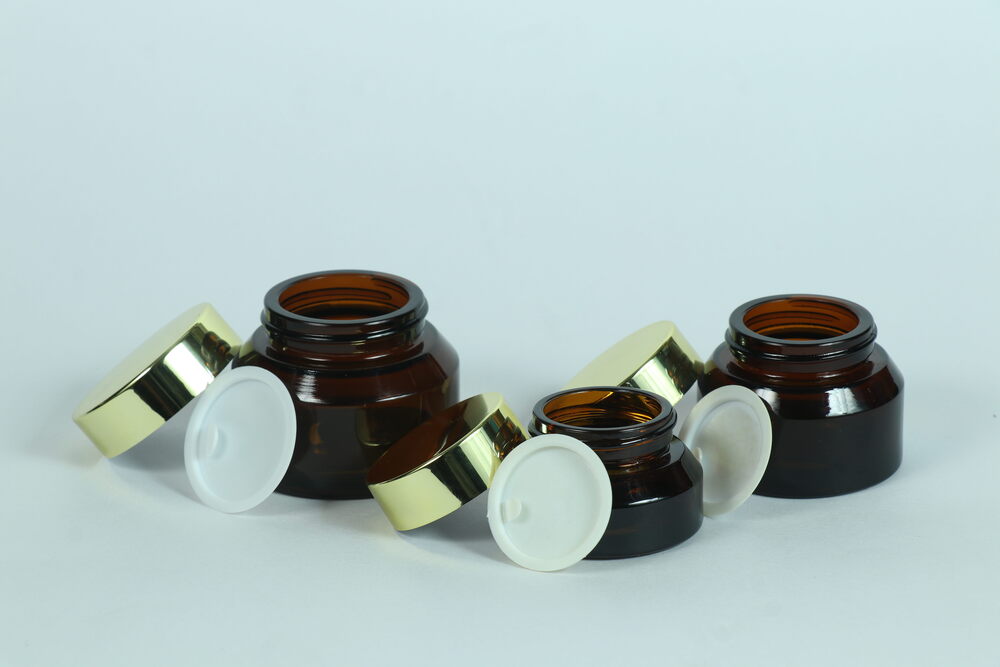 50gm AMBER Slant GLASS JAR