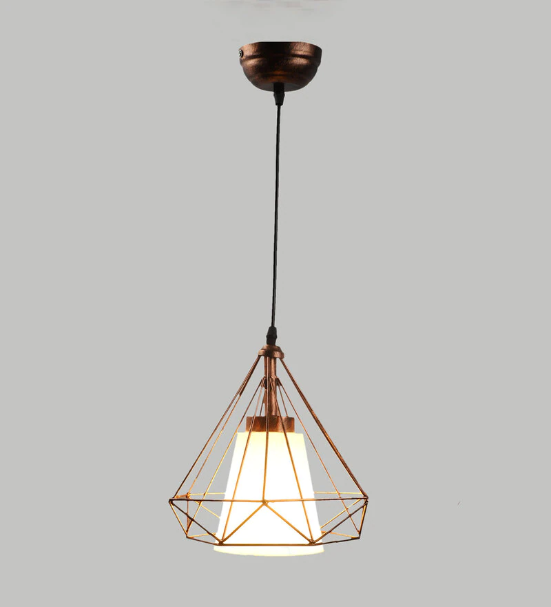 Antique Brass Metal Single Hanging Light Pendant Round Shape High Quality Export Worthy Packing
