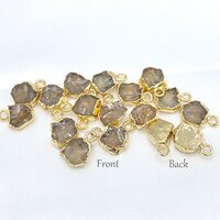 8-10mm Size Raw Citrine Electroplated Pendant
