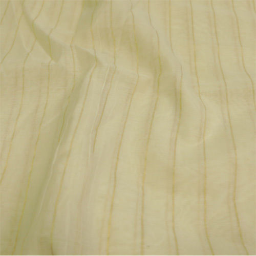 Silk Cotton Zari Striped Gold  Fabric