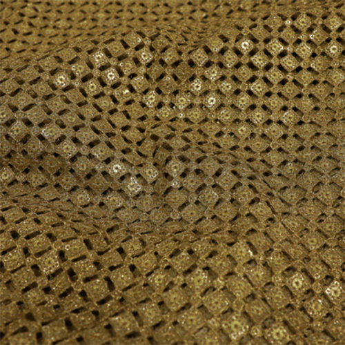 GT-94374 Embroidery Dyed Gold Net Football Fabric