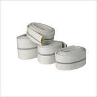 Canvas Hose - High-quality Rubber, Round Design, White Color | Durable For High Water Content Liquid, Ideal For Fire Stations