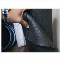 Rubber Mats - Braided Plastic And Rubber Tpr, Modern Square Pattern In Black, Customized Shape