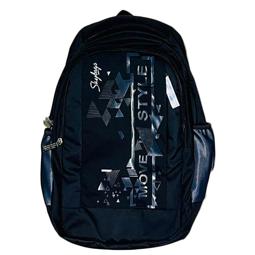 School Backpack Bags - Nylon Material, Custom Size, Color: Grey | Attractive Design, Durable Zip Closure, Comfortable Shoulder Straps