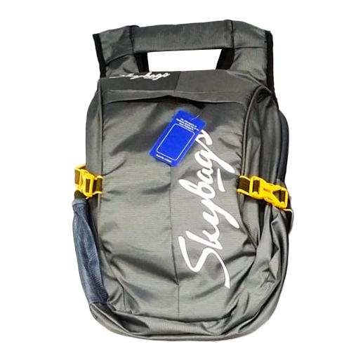 Polyester Shoulder Backpack Bag - Synthetic Material, Zip Closure, Grey Color | Attractive Design, Customized with Size, Weight, Logo & Color Options, Shoulder Straps