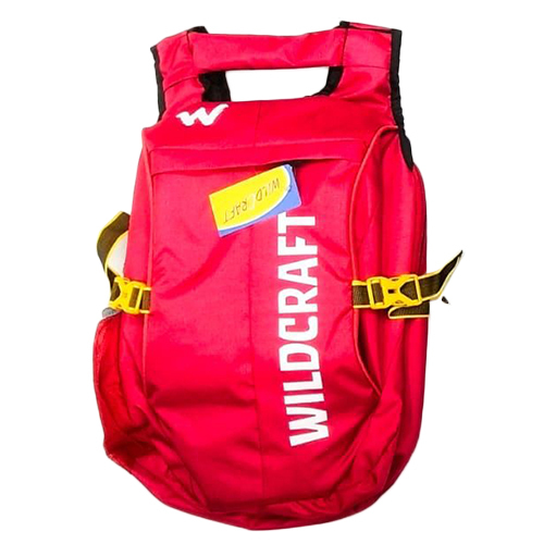 Shoulder Backpack Bag - Nylon Material, Custom Size & Design | Attractive Red Color, Shoulder Straps, Zip Closure