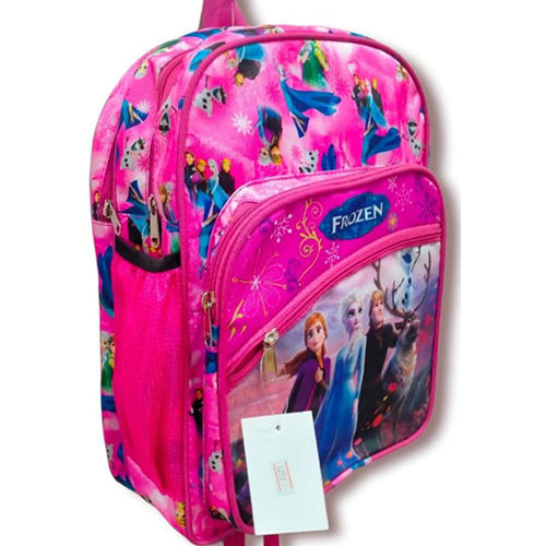 Pink-Multicolor Frozen School Bag