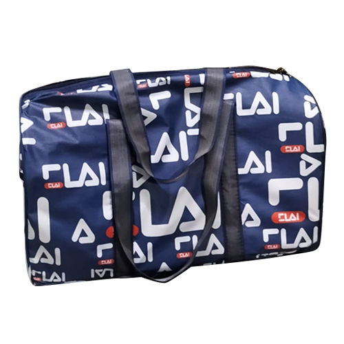 Blue Polyester Printed Luggage Bag