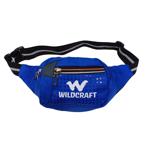 Blue Waist Bag - Nylon Material, Adjustable Size, Vibrant Blue Color | Multi-Compartment Design, Moisture Proof, Strong Zipper Closures