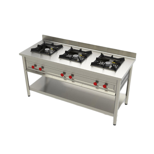Semi Automatic Three Burner Cooking Range
