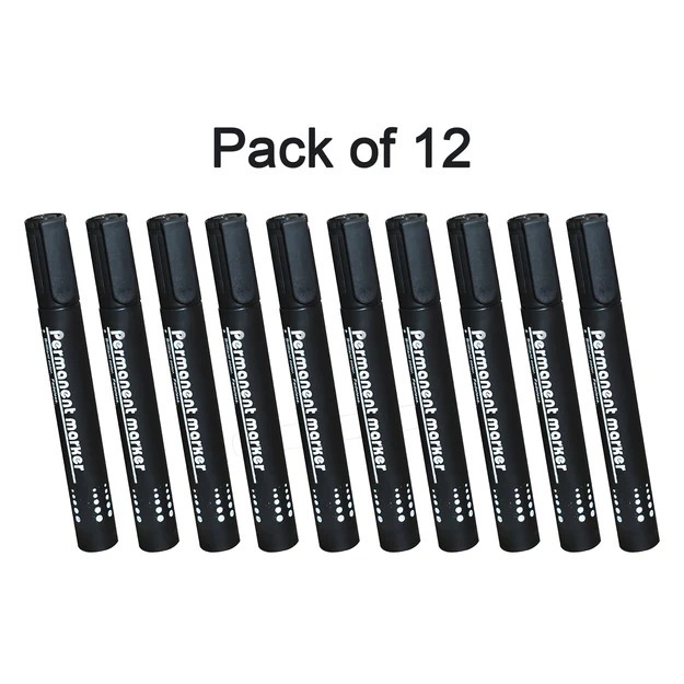 BLACK MARKERS (PACK OF 12)