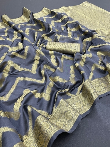 Karnika Grey Organza Silk Saree