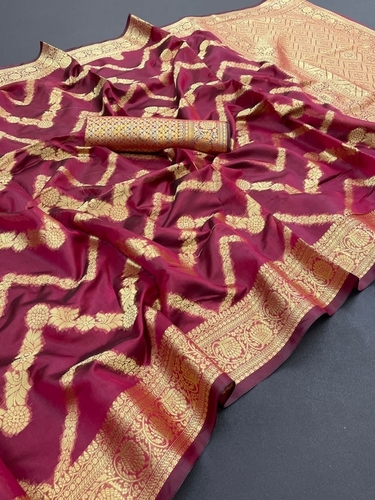 Karnika Maroon Organza Silk Saree
