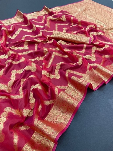Karnika Pink Organza Silk Saree