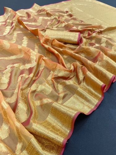 Casual Karnika Yellow Organza Silk Saree