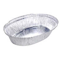 600ml Oval Food Box - Color: Silver