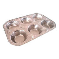 6 Cup Muffin Aluminium Containers - Color: Silver