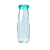 GLASS FRIDGE WATER BOTTLE PLASTIC CAP WITH TWO WATER GLASS FOR HOME