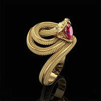 Ring Snake With Ruby In Teeth 3D Model Ring Excellent