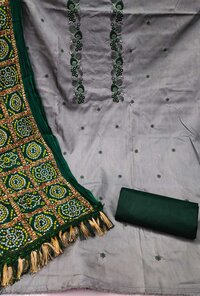 Roshani Grey1 Coco Silk Dress Material