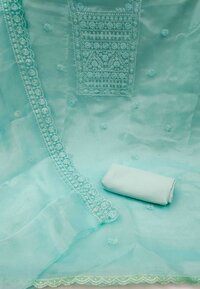 Bhoomi Sky-Blue Tissue Dress Material