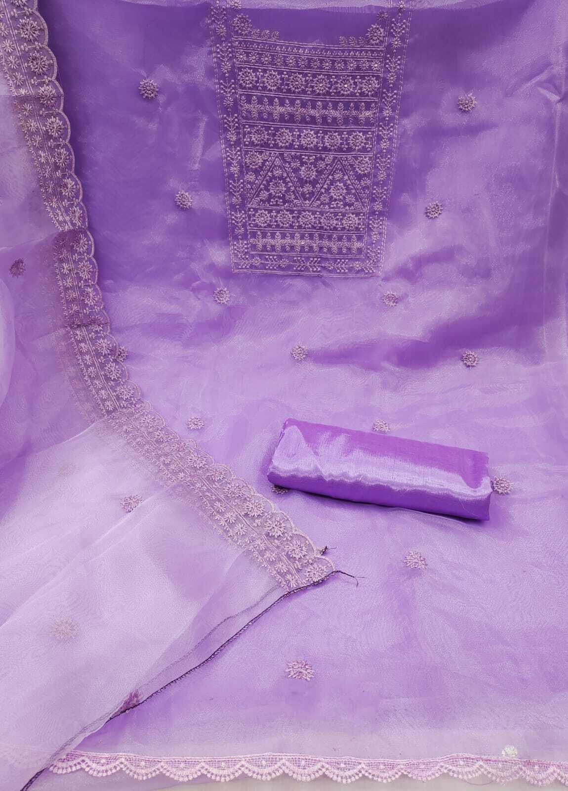 Bhoomi Purple Tissue Dress Material