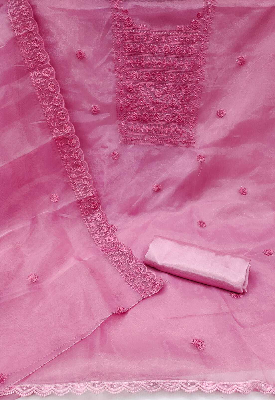 Bhoomi Pink Tissue Dress Material