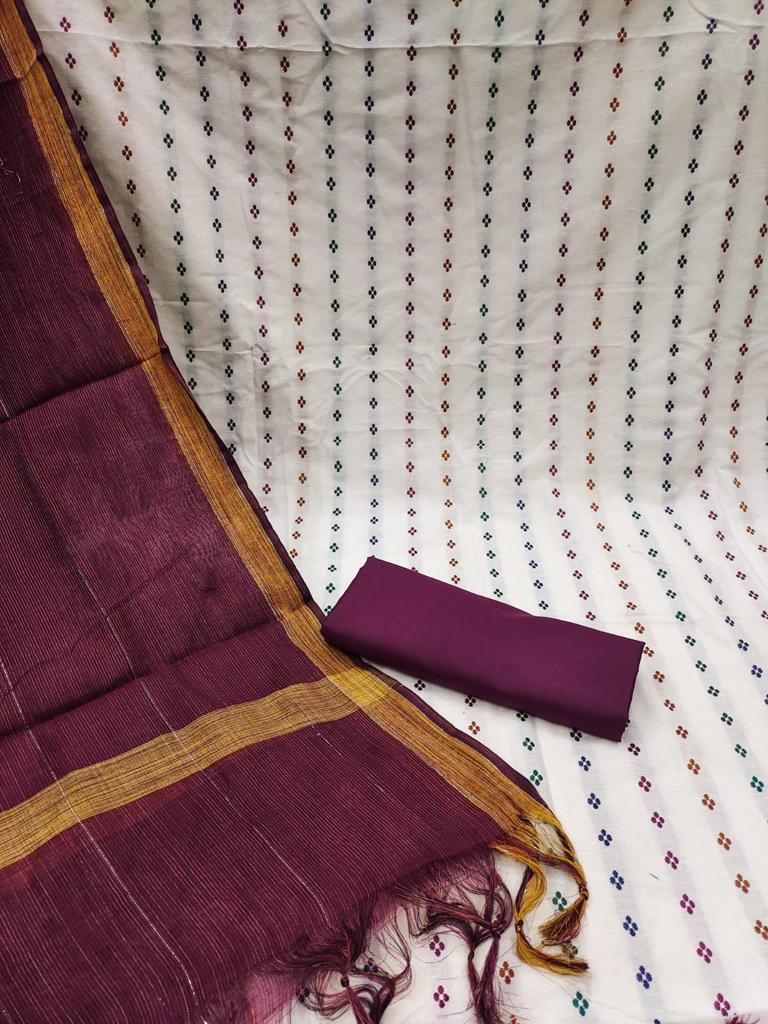 Dhruvi Purple Heavy Cotton Dress Material