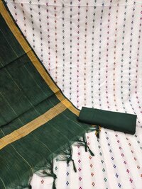 Dhruvi Green Heavy Cotton Dress Material