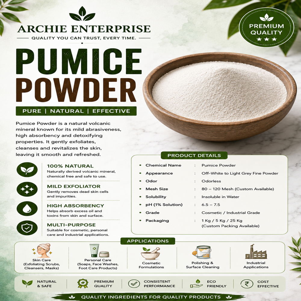 Mganna Natural Pumice Powder For Skin Exfoliation And Cosmetics Formulations Ingredients: Herbal Extract