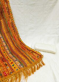Bella Yellow Dyable Chanderi Dress Material