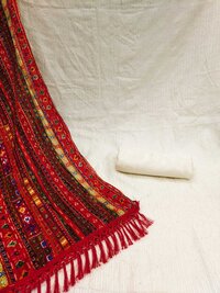Bella Red Dyable Chanderi Dress Material