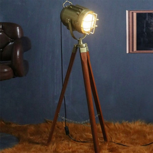 Brown Spotlight With Wooden Tripod