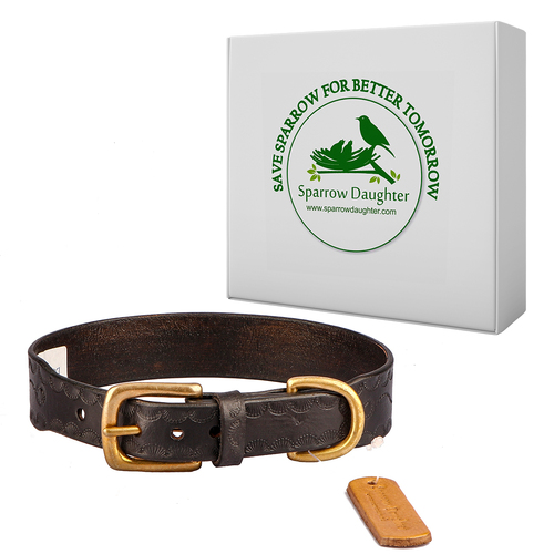 HAND TOOLED DOG COLLAR FOR SMALL AND MEDIUM DOG