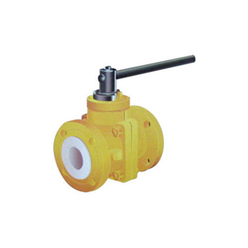 Yellow Ptfe Lined Ball Valve