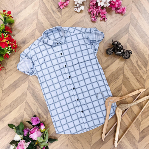 Mens Check Half Sleeve Shirt