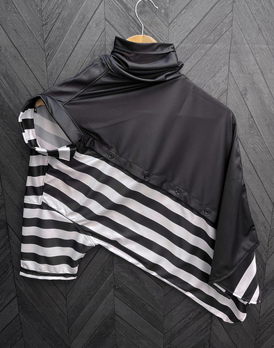 Mens Black Printed Half Sleeves Shirts