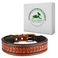 HEAVY DUTY SOFT PADDED LEATHER DOG COLLAR TOOLD