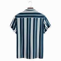 Mens Blue and White Stripes Half Sleeves Shirt
