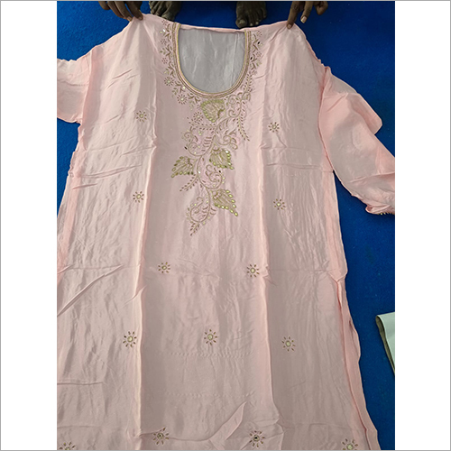 Cotton Ladies Crape Handwork Suit