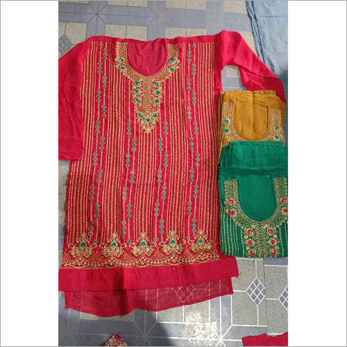Cotton Premium Ladies Crape Handwork Suit