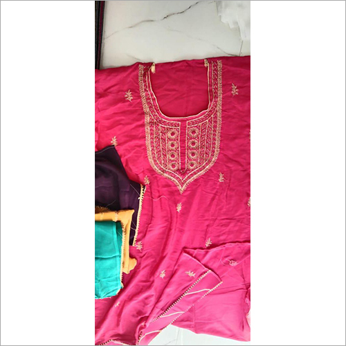 Cotton Printed Crape Handwork Suit