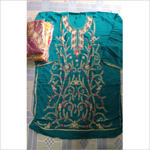 Cotton Synthetic Handwork Suit