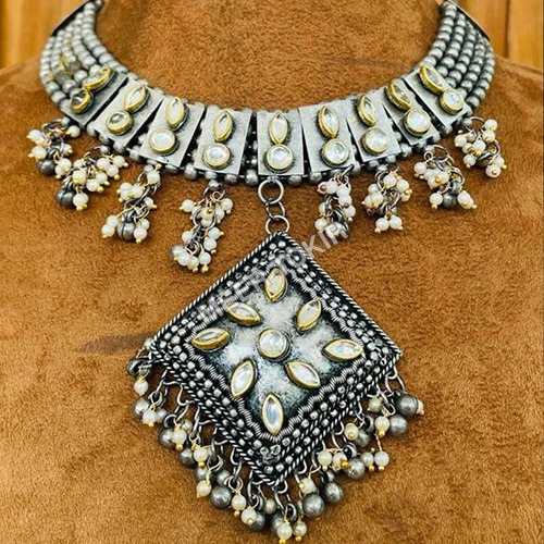 Oxidised Silver and Black Peacock Superior Quality Rajasthani Jhumka  Earrings