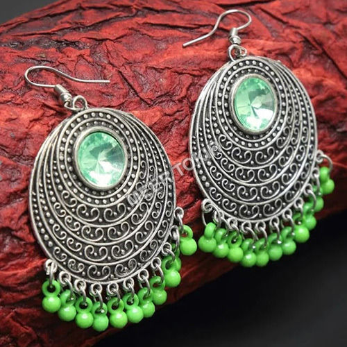 Green Oxidised Earings