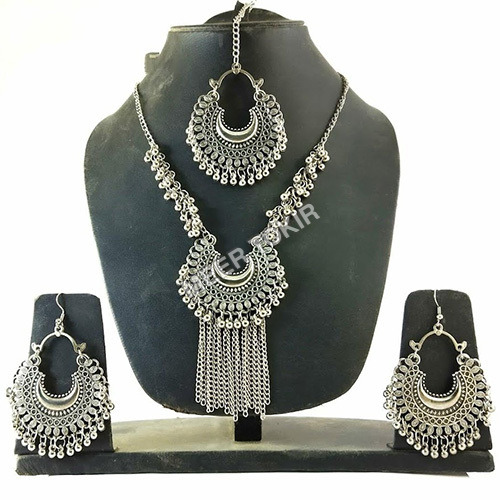 Oxidised Afghani Necklace Set