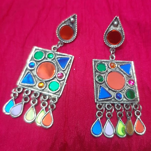 Ladies Colored Oxidised Earrings