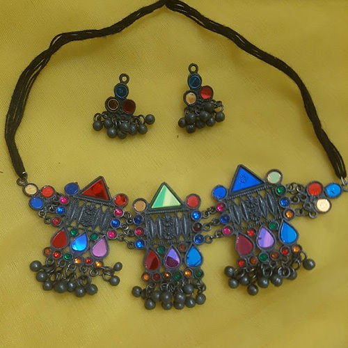 Stylish Oxidised Chokker Necklace Set