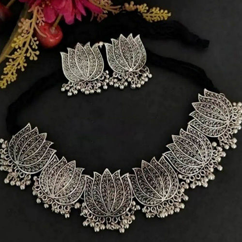 Stylish Oxidised Chokker Necklace Set