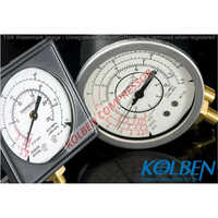 Sabroe Pressure Gauge - Glycerine Filled, 0 To 500 Psi, 3/4" & 1/2" Thread Connections | Ideal For Industrial Use, Reciprocating Compressor, Gray Color